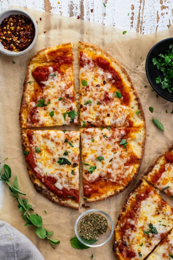 Cheesy Naan Pizza